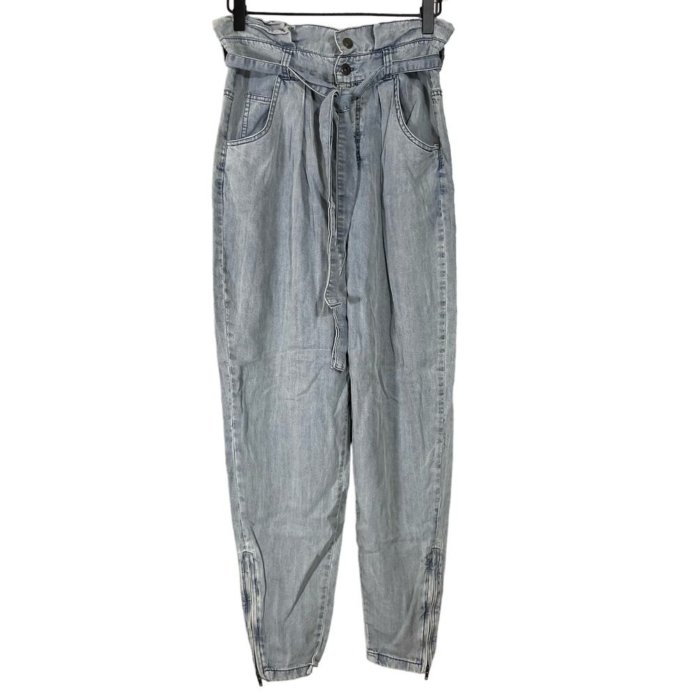Vintage Havana Women's Paper Bag Waist Lightweight Jeans - Size Small - Retro